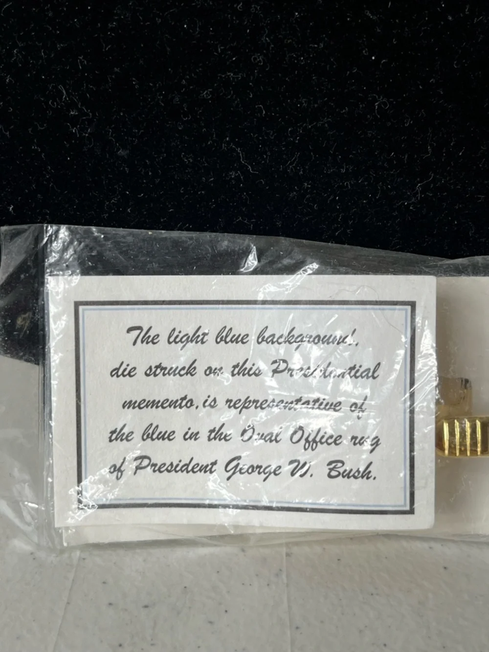 Gold-Tone Presidential Seal Tie Bar with Blue Enamel Accent